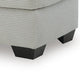 Gesi Accent Ottoman | Boxed Seat | Foam Fill Smoke Gray Corduroy 34"