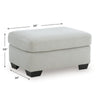 Gesi Accent Ottoman | Boxed Seat | Foam Fill Smoke Gray Corduroy 34"