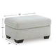 Gesi Accent Ottoman | Boxed Seat | Foam Fill Smoke Gray Corduroy 34"