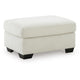 Gesi Accent Ottoman | Boxed Seat | Foam Fill Soft Ivory Corduroy 34"