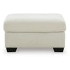 Gesi Accent Ottoman | Boxed Seat | Foam Fill Soft Ivory Corduroy 34"