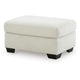 Gesi Accent Ottoman | Boxed Seat | Foam Fill Soft Ivory Corduroy 34"