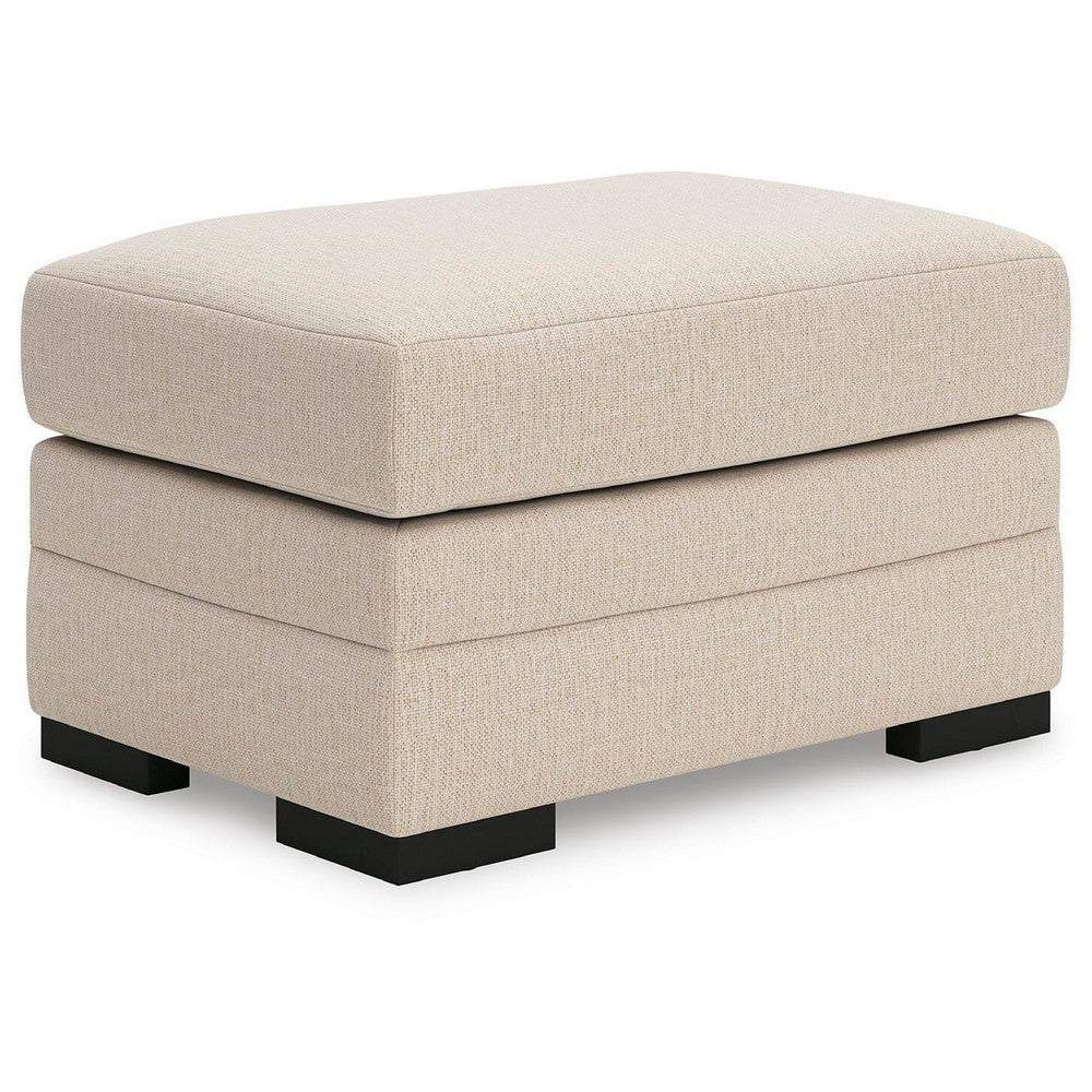 Jimy Accent Ottoman | Foam Cushion | Jute Brown Nuvella Fabric 34"
