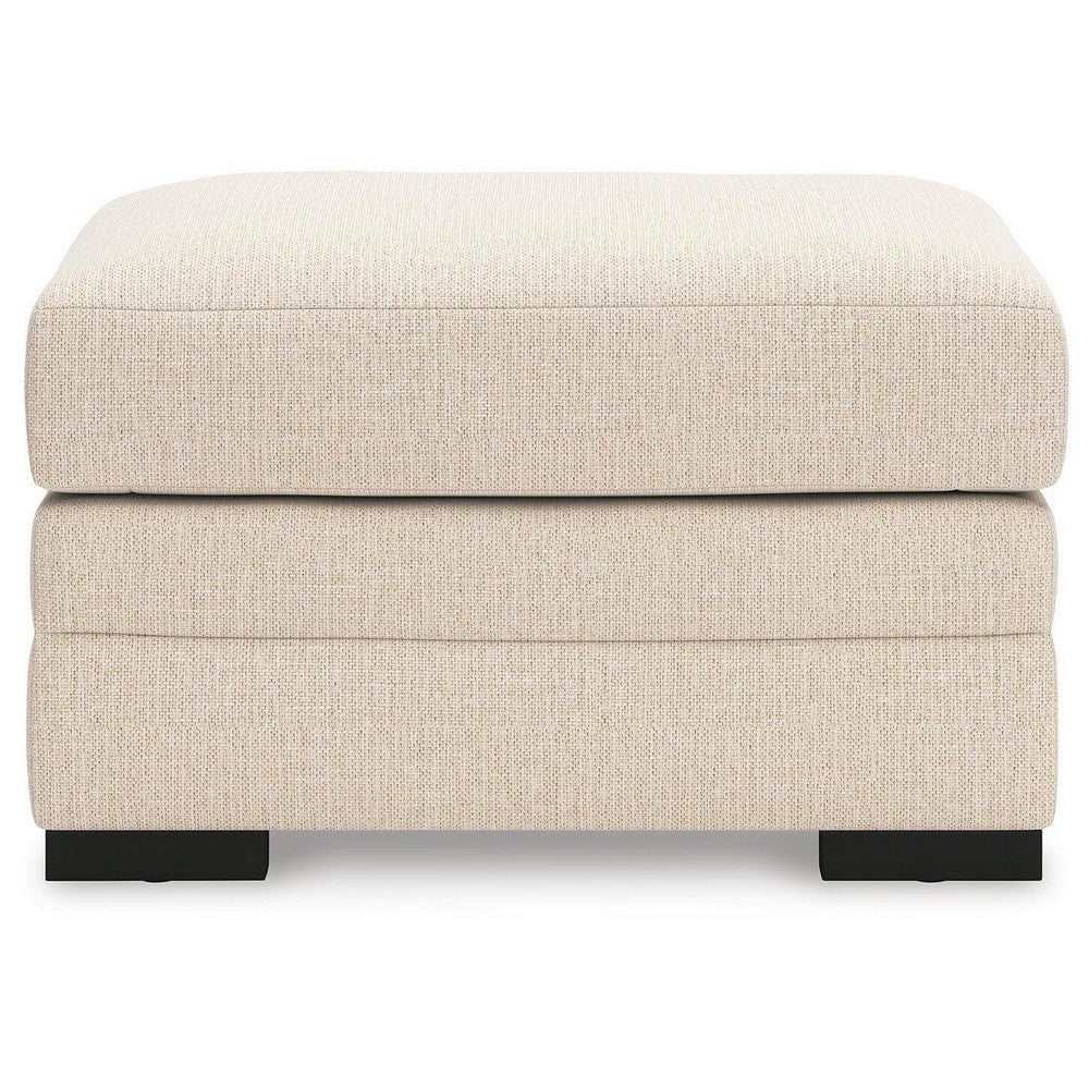Jimy Accent Ottoman | Foam Cushion | Jute Brown Nuvella Fabric 34"