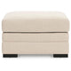 Jimy Accent Ottoman | Foam Cushion | Jute Brown Nuvella Fabric 34"