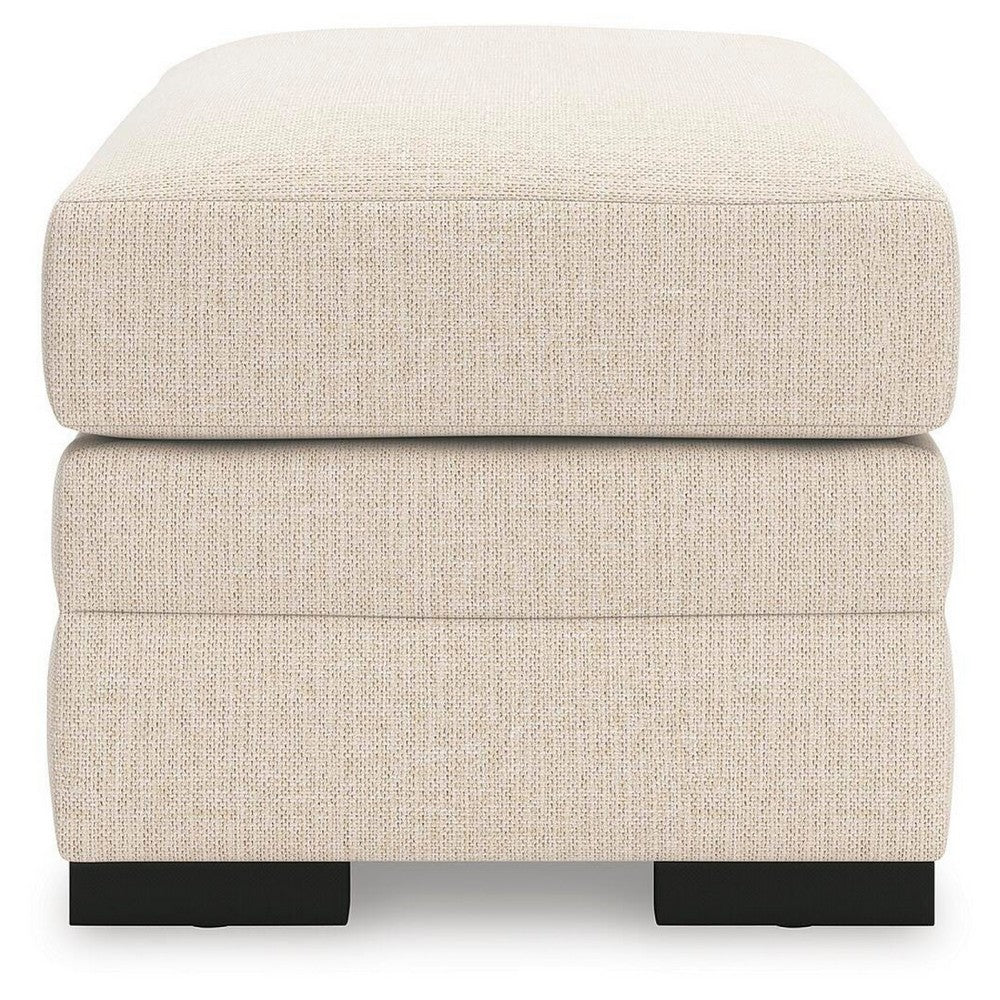 Jimy Accent Ottoman | Foam Cushion | Jute Brown Nuvella Fabric 34"