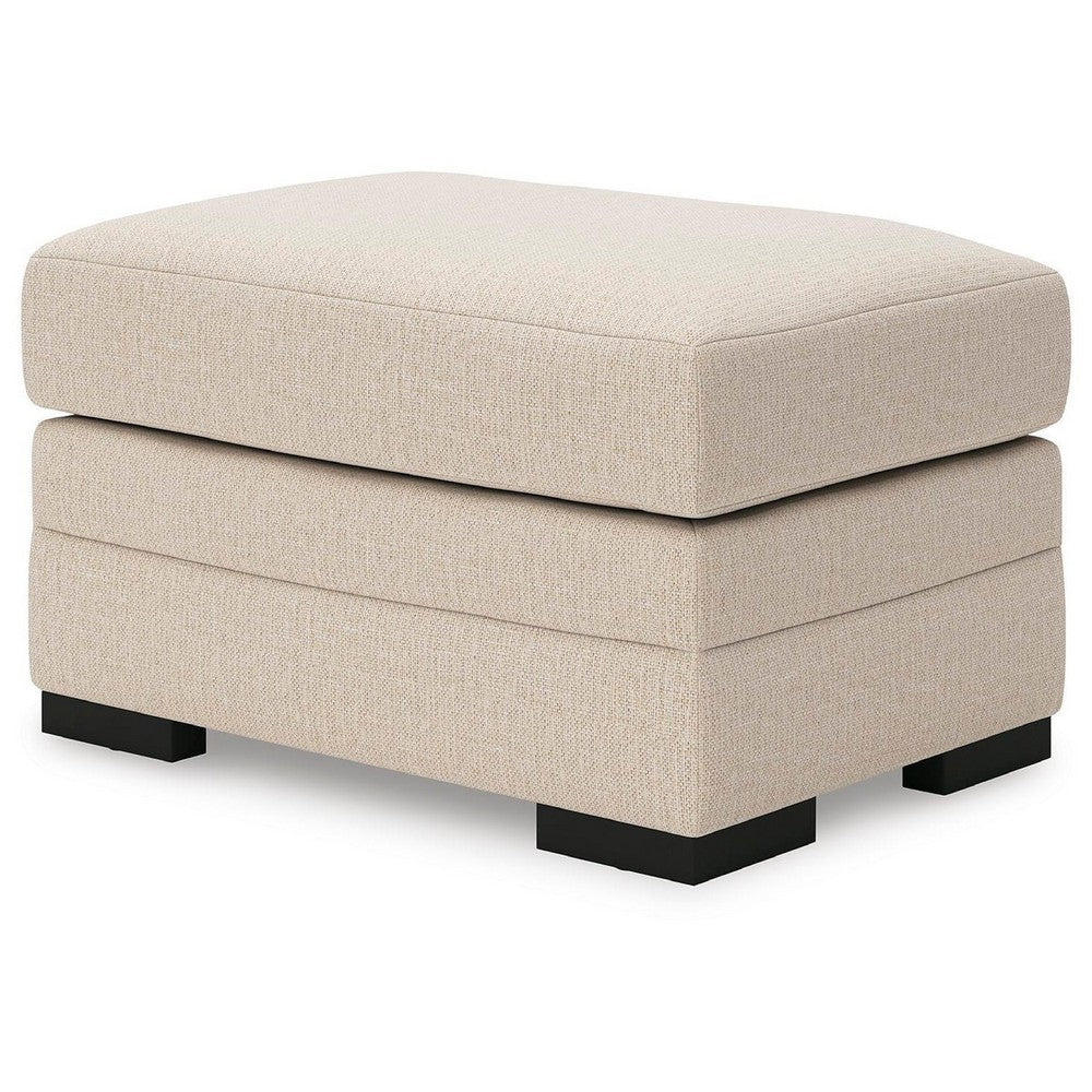 Jimy Accent Ottoman | Foam Cushion | Jute Brown Nuvella Fabric 34"