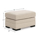 Jimy Accent Ottoman | Foam Cushion | Jute Brown Nuvella Fabric 34"