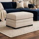 Jimy Accent Ottoman | Foam Cushion | Jute Brown Nuvella Fabric 34"