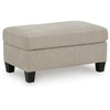 Wecy Accent Ottoman | Foam Fill Taupe Gray Polyester | Black Legs 40"