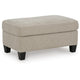 Wecy Accent Ottoman | Foam Fill Taupe Gray Polyester | Black Legs 40"