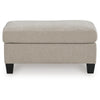 Wecy Accent Ottoman | Foam Fill Taupe Gray Polyester | Black Legs 40"
