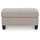 Wecy Accent Ottoman | Foam Fill Taupe Gray Polyester | Black Legs 40"