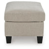 Wecy Accent Ottoman | Foam Fill Taupe Gray Polyester | Black Legs 40"