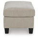 Wecy Accent Ottoman | Foam Fill Taupe Gray Polyester | Black Legs 40"