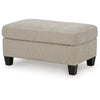 Wecy Accent Ottoman | Foam Fill Taupe Gray Polyester | Black Legs 40"