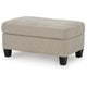 Wecy Accent Ottoman | Foam Fill Taupe Gray Polyester | Black Legs 40"