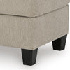 Wecy Accent Ottoman | Foam Fill Taupe Gray Polyester | Black Legs 40"