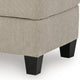 Wecy Accent Ottoman | Foam Fill Taupe Gray Polyester | Black Legs 40"