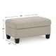 Wecy Accent Ottoman | Foam Fill Taupe Gray Polyester | Black Legs 40"
