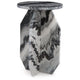 Wira Accent Table | Round Top | Sculptural Base | White Black Marble 23"