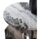 Wira Accent Table | Round Top | Sculptural Base | White Black Marble 23"