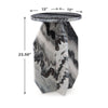 Wira Accent Table | Round Top | Sculptural Base | White Black Marble 23"