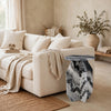 Wira Accent Table | Round Top | Sculptural Base | White Black Marble 23"
