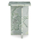 Delo Square Accent Table | Cross Panel Base | White | Green Marble 22"