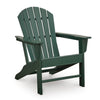Sunny Outdoor Adirondack Chair | Slatted Design | Curved Back | Green HDPE