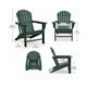 Sunny Outdoor Adirondack Chair | Slatted Design | Curved Back | Green HDPE