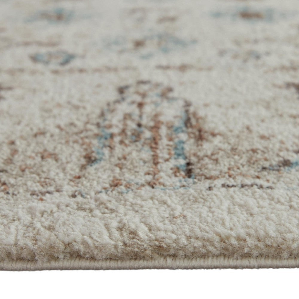Jai Large Area Rug | Medallion Pattern | Brown & Teal Polypropylene 8x10