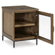 Tory Chair Side End Table | Wireless Charger | Glass Door | Brown 24"