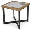 Tey Side End Table | 25" Square | Sintered Stone Inlay | Brown | Black