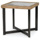 Tey Side End Table | 25" Square | Sintered Stone Inlay | Brown | Black