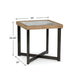 Tey Side End Table | 25" Square | Sintered Stone Inlay | Brown | Black