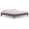 Calso King Platform Bed | No Headboard Transitional Style | Brown Finish