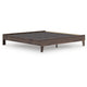 Calso King Platform Bed | No Headboard Transitional Style | Brown Finish