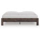 Calso King Platform Bed | No Headboard Transitional Style | Brown Finish