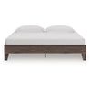 Calso King Platform Bed | No Headboard Transitional Style | Brown Finish