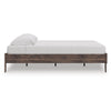 Calso King Platform Bed | No Headboard Transitional Style | Brown Finish