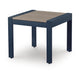 Eina Outdoor Square End Table | Wood-Look Brown HDPE | Blue Aluminum 24"