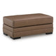 Vile Oversized Ottoman Bench | Caramel Brown Faux Leather | Black 44"