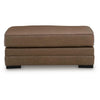 Vile Oversized Ottoman Bench | Caramel Brown Faux Leather | Black 44"
