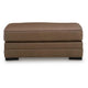 Vile Oversized Ottoman Bench | Caramel Brown Faux Leather | Black 44"