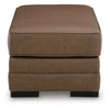 Vile Oversized Ottoman Bench | Caramel Brown Faux Leather | Black 44"
