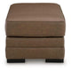 Vile Oversized Ottoman Bench | Caramel Brown Faux Leather | Black 44"