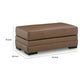 Vile Oversized Ottoman Bench | Caramel Brown Faux Leather | Black 44"