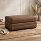 Vile Oversized Ottoman Bench | Caramel Brown Faux Leather | Black 44"