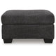 Lorry Accent Ottoman | Foam Seat Cushion | Textured Black Polyester 34"